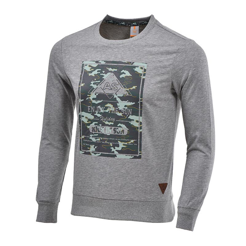 361度男装2016秋装新款男士卫衣 舒适运动风，中花灰4XL大码之选